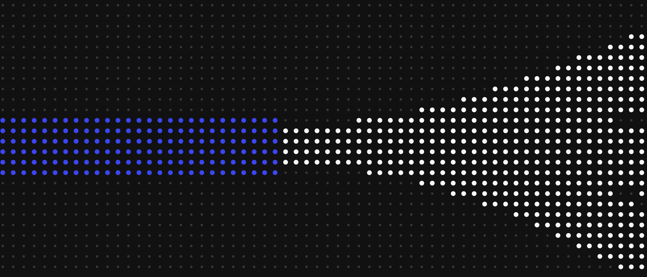 Abstract artwork: streams of dots joining into one blue stream.