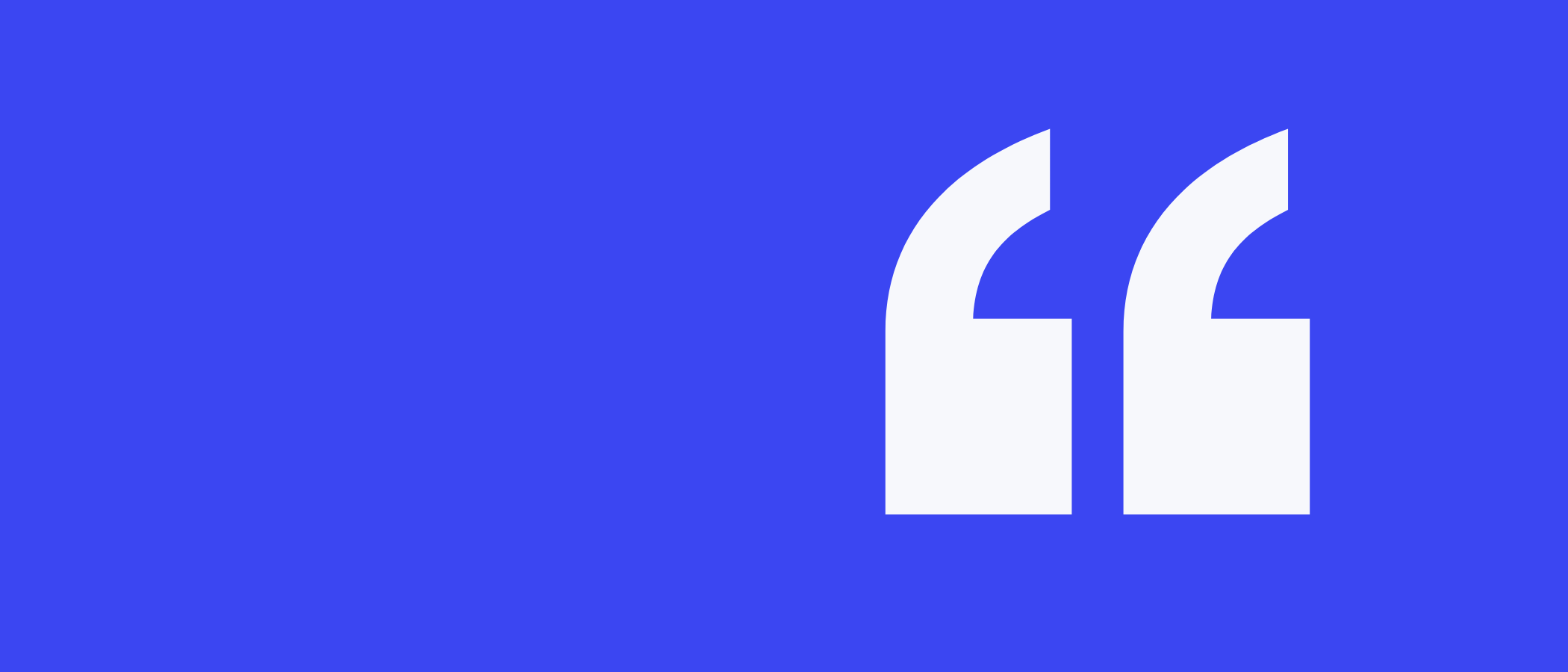 Abstract artwork: two large quotation marks.