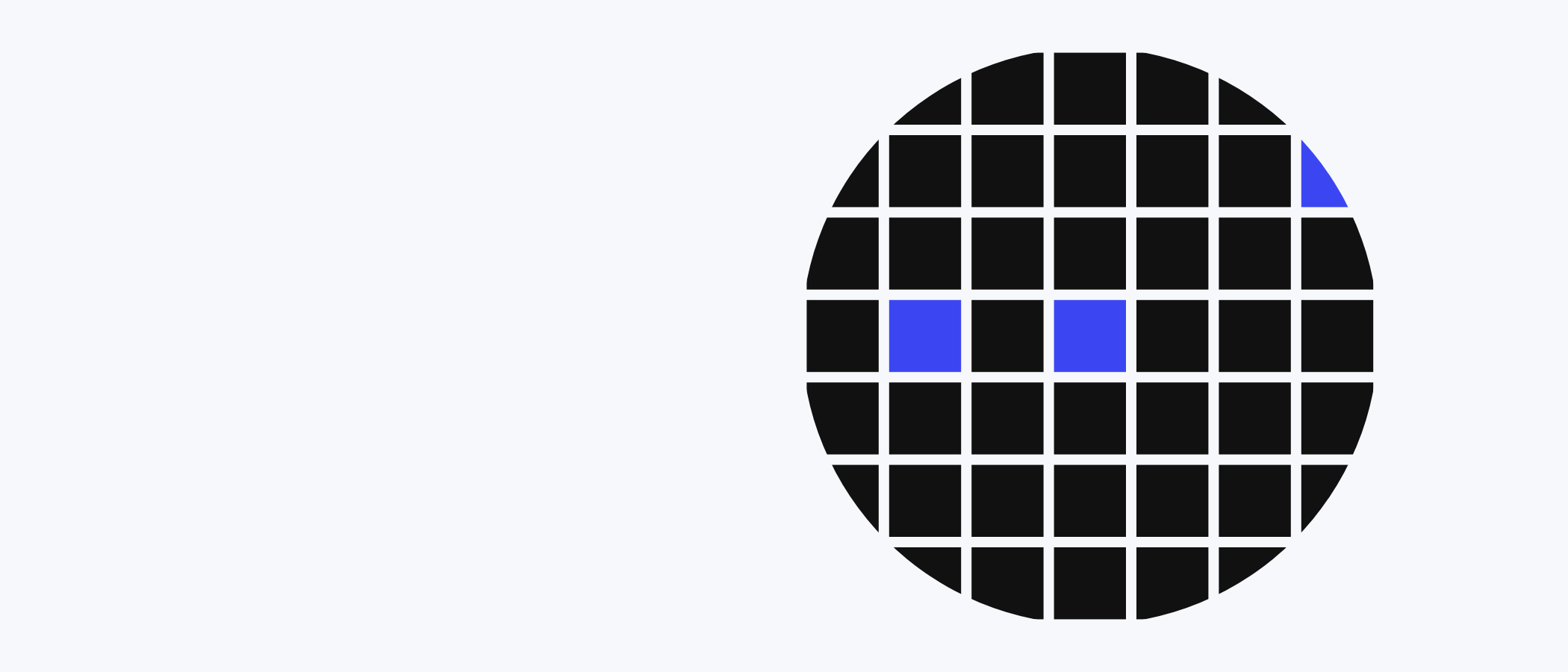 Abstract artwork: a circle made of square tiles.