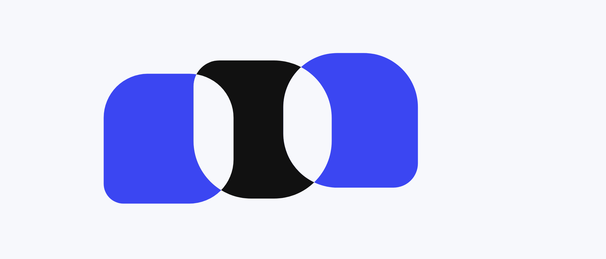 Abstract artwork: overlapping rounded shapes.