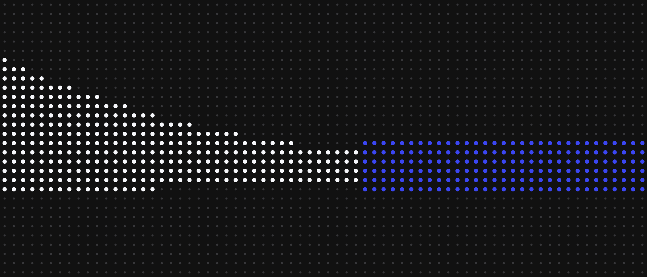 Abstract artwork: streams of dots joining into one blue stream.