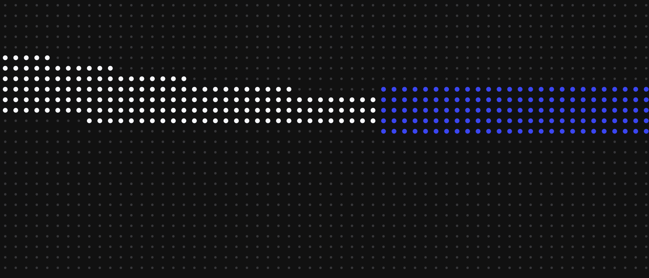 Abstract artwork: streams of dots joining into one blue stream.