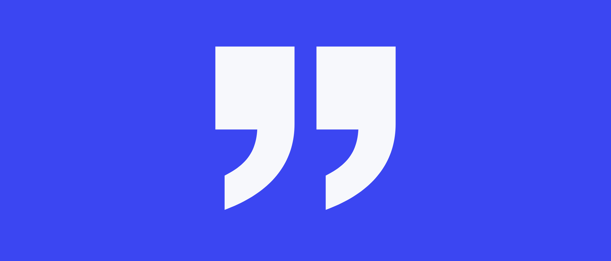 Abstract artwork: two large quotation marks.