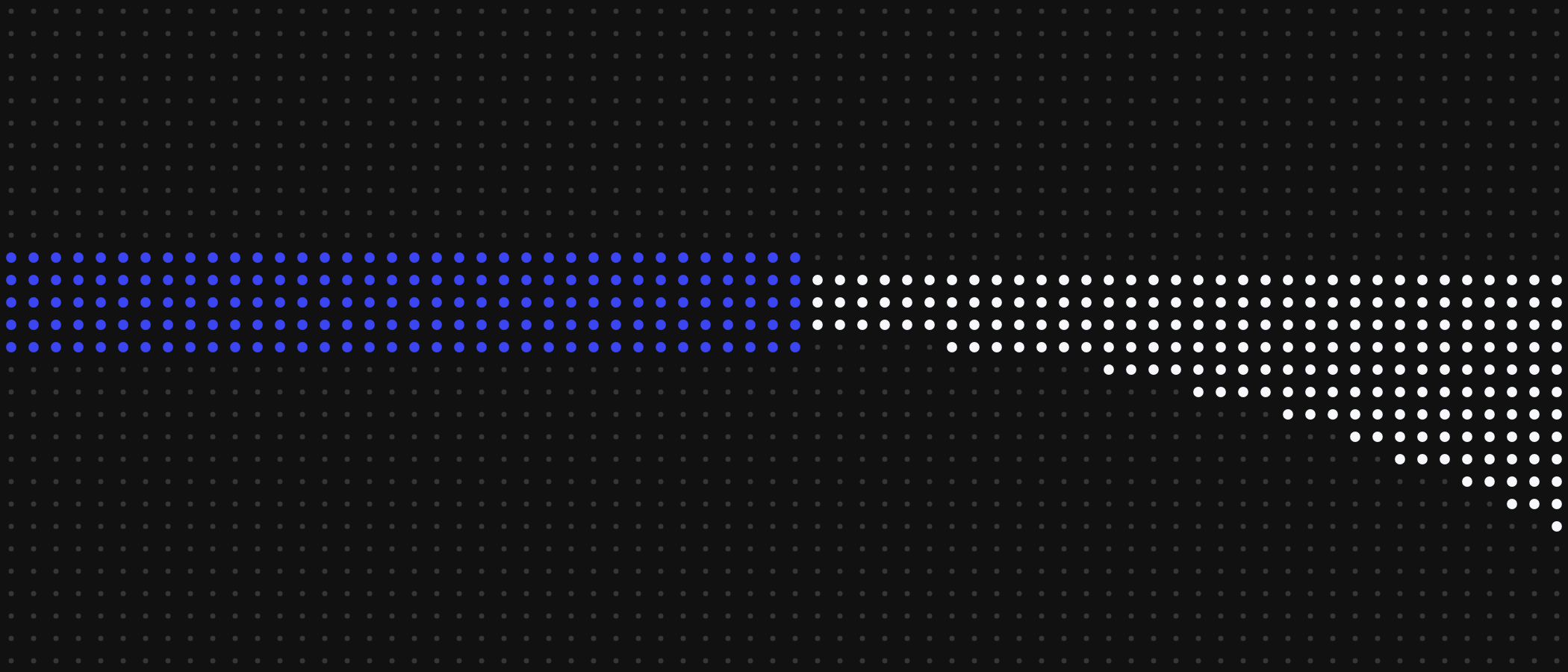 Abstract artwork: streams of dots joining into one blue stream.