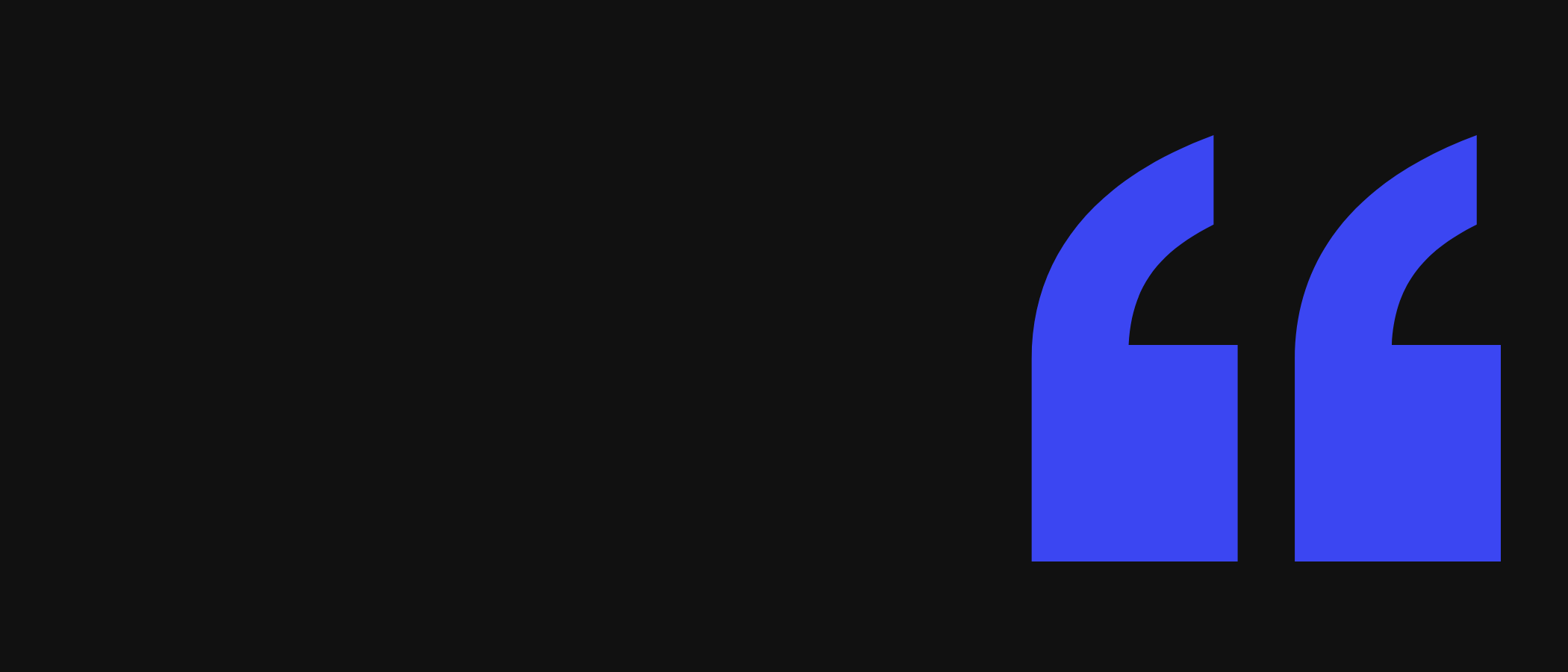 Abstract artwork: two large quotation marks.