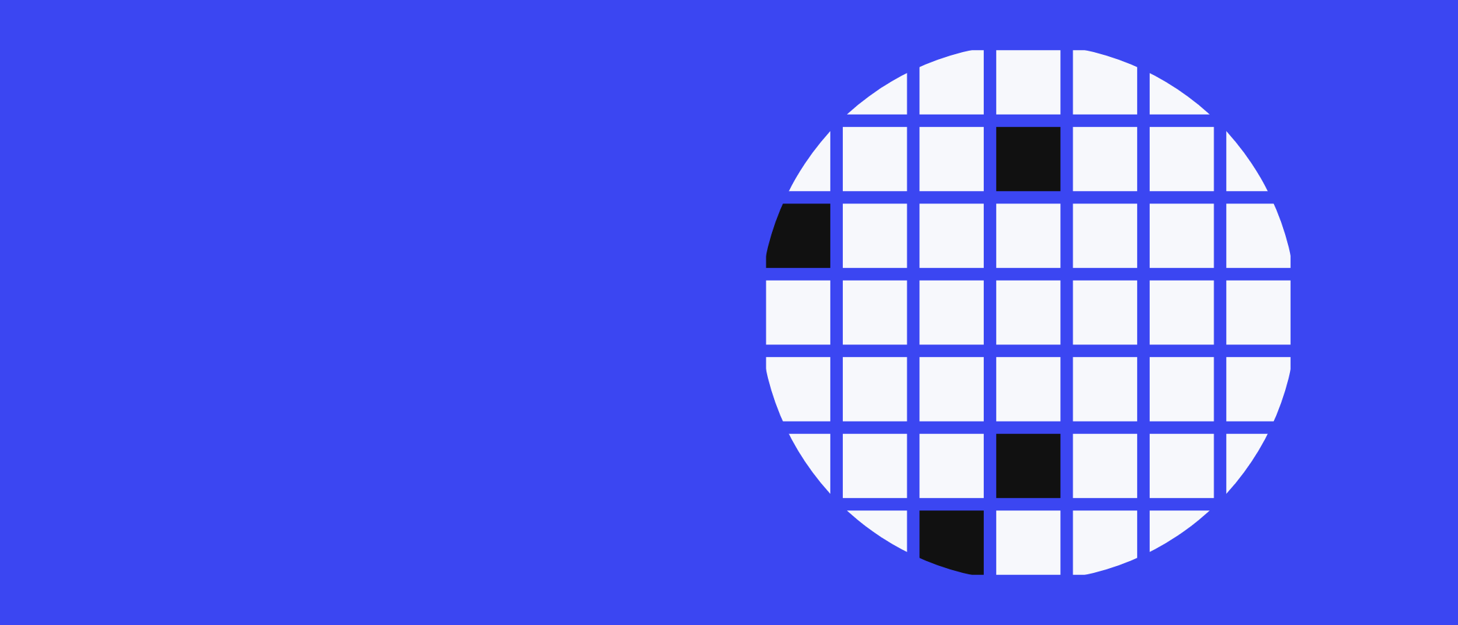 Abstract artwork: a circle made of square tiles.