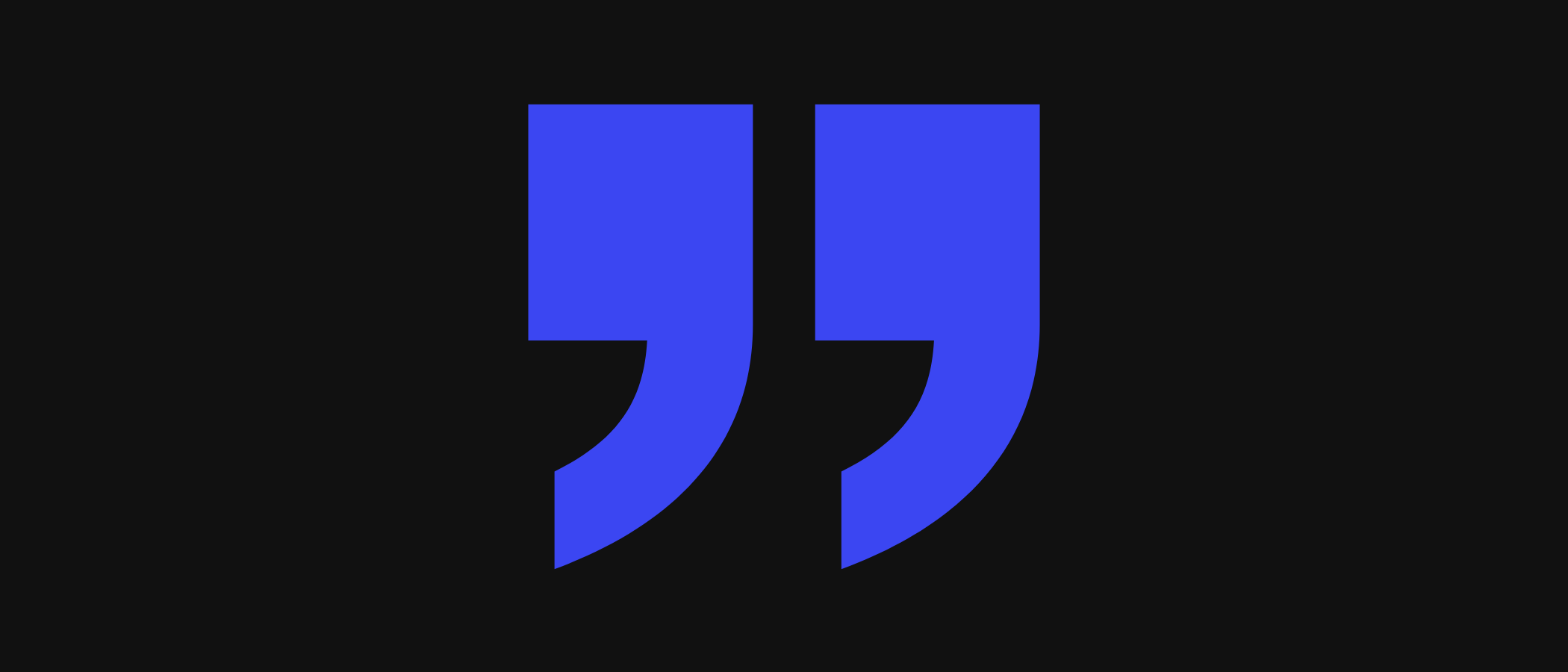 Abstract artwork: two large quotation marks.