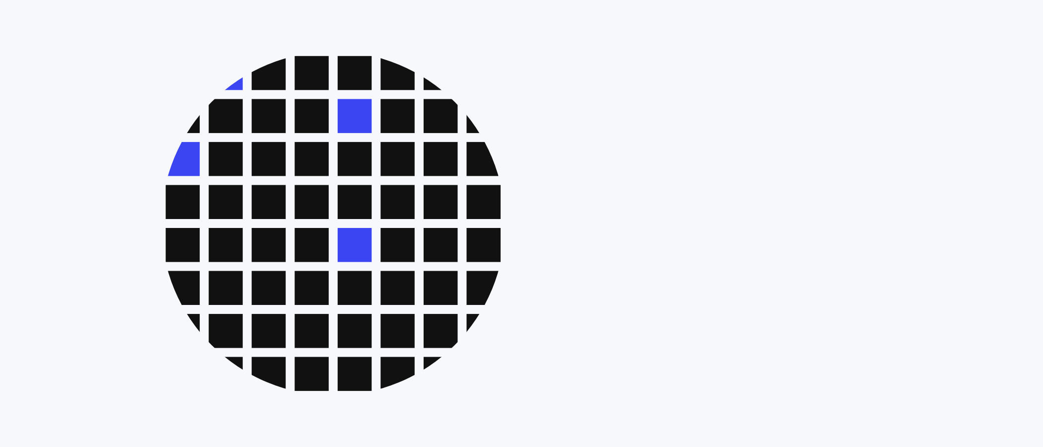 Abstract artwork: a circle made of square tiles.