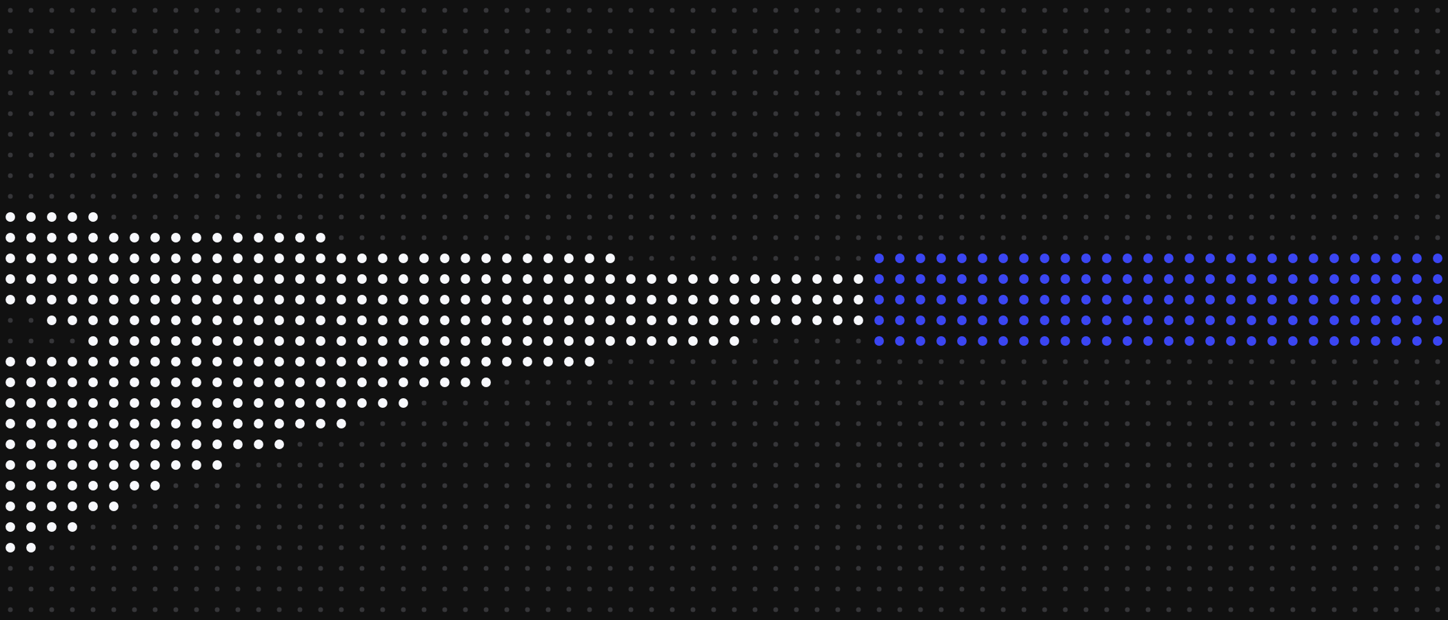Abstract artwork: streams of dots joining into one blue stream.