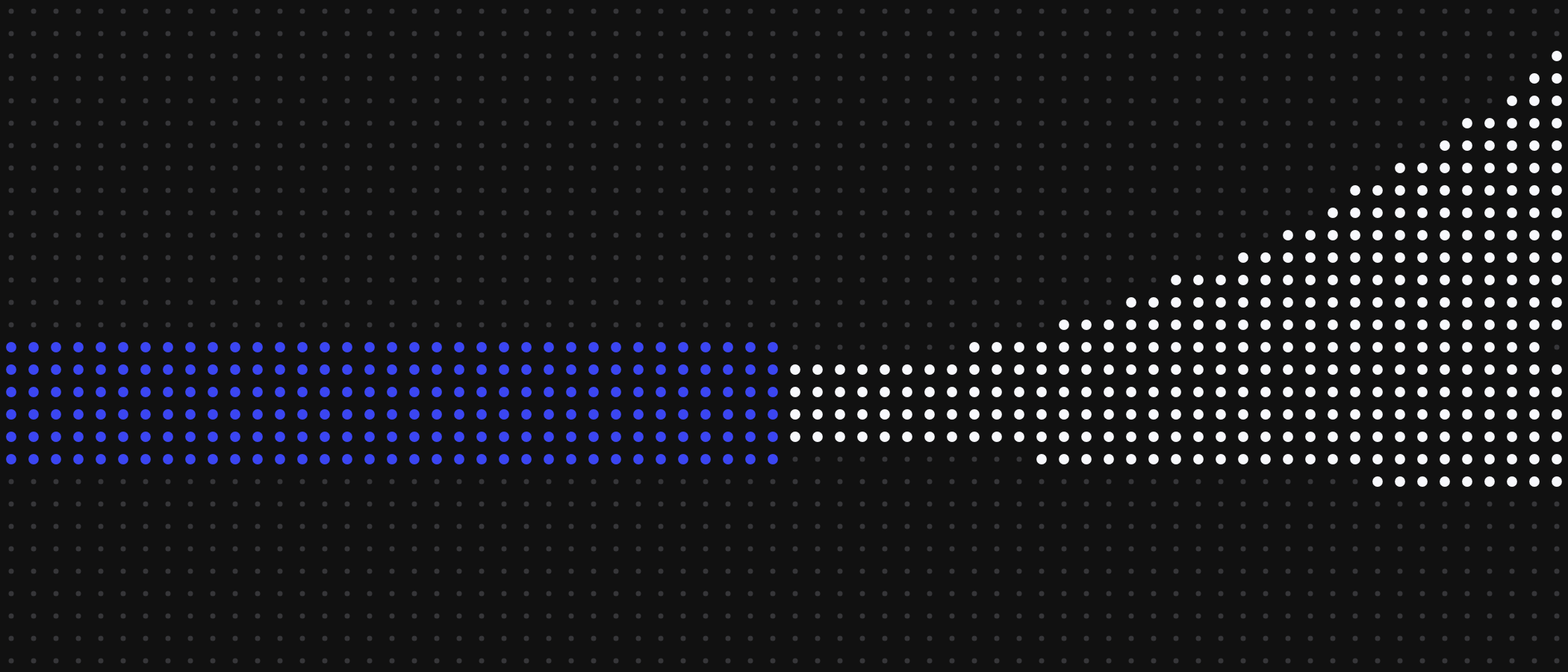 Abstract artwork: streams of dots joining into one blue stream.