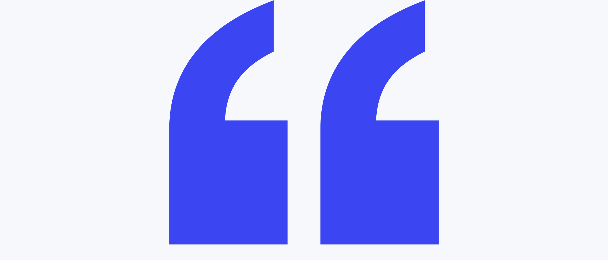 Abstract artwork: two large quotation marks.