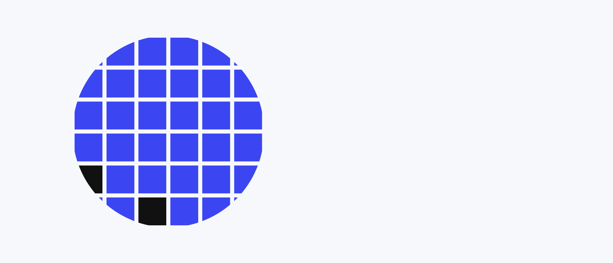 Abstract artwork: a circle made of square tiles.