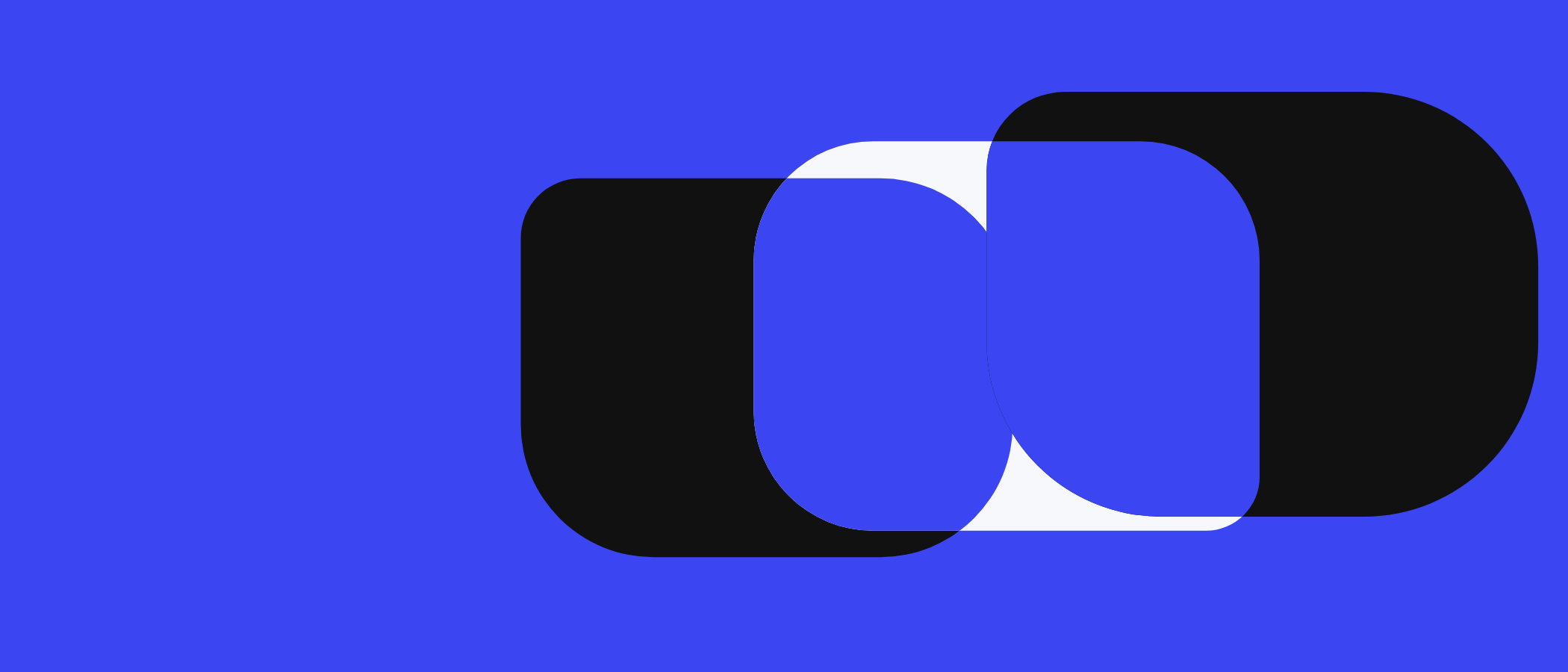 Abstract artwork: overlapping rounded shapes.