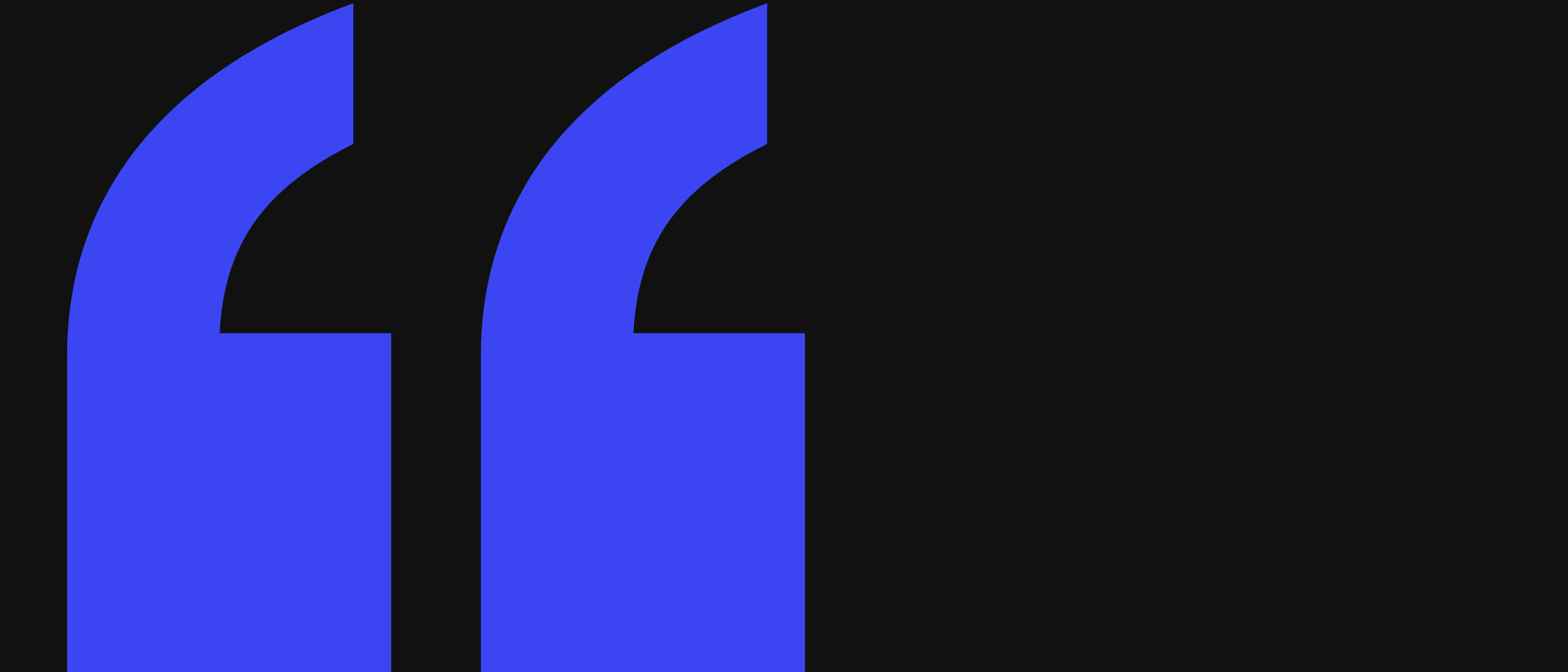 Abstract artwork: two large quotation marks.