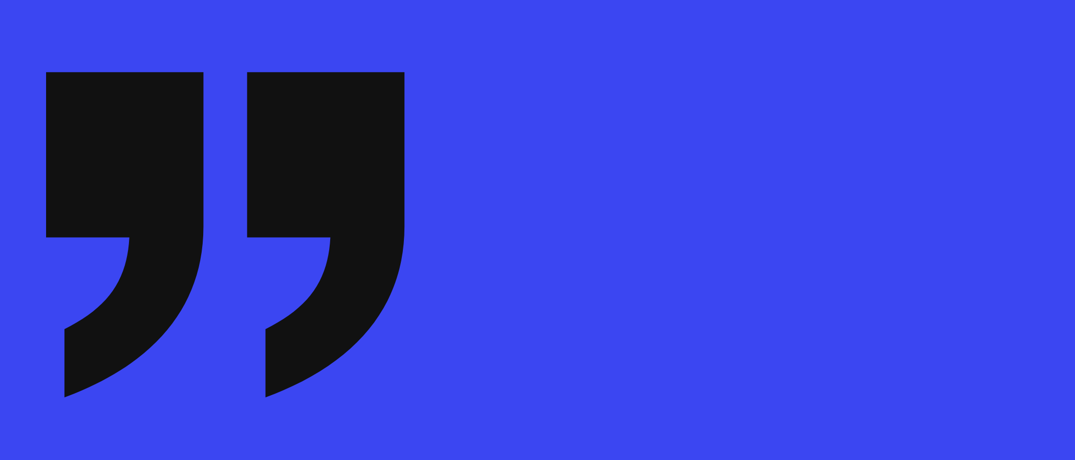 Abstract artwork: two large quotation marks.
