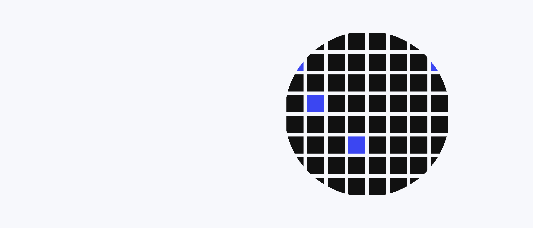 Abstract artwork: a circle made of square tiles.