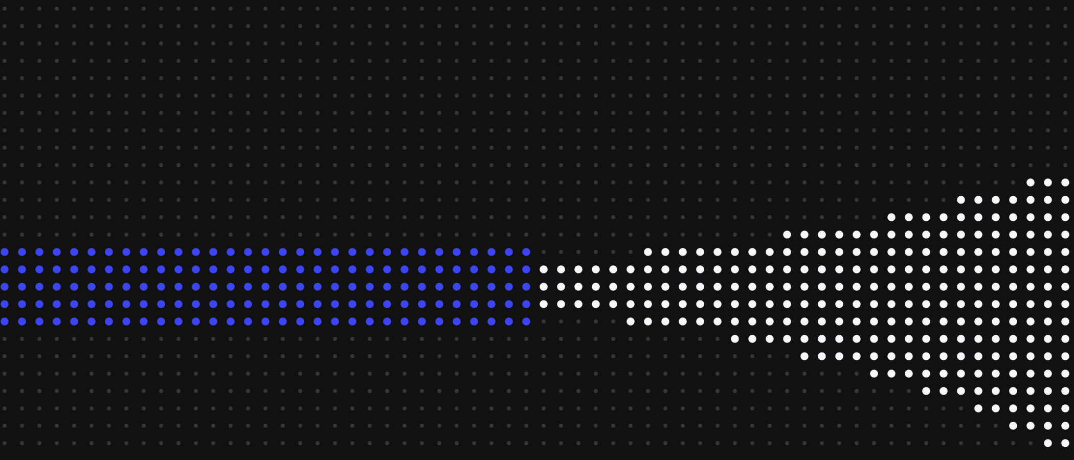 Abstract artwork: streams of dots joining into one blue stream.