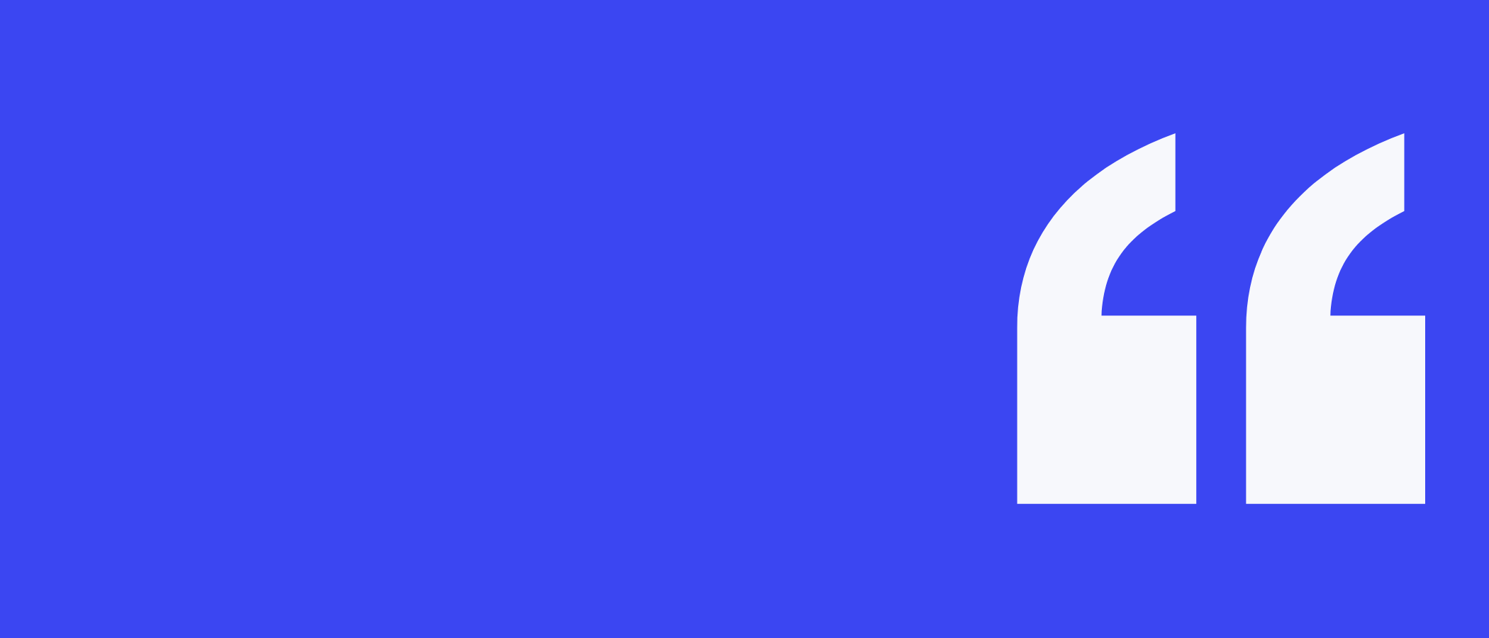 Abstract artwork: two large quotation marks.