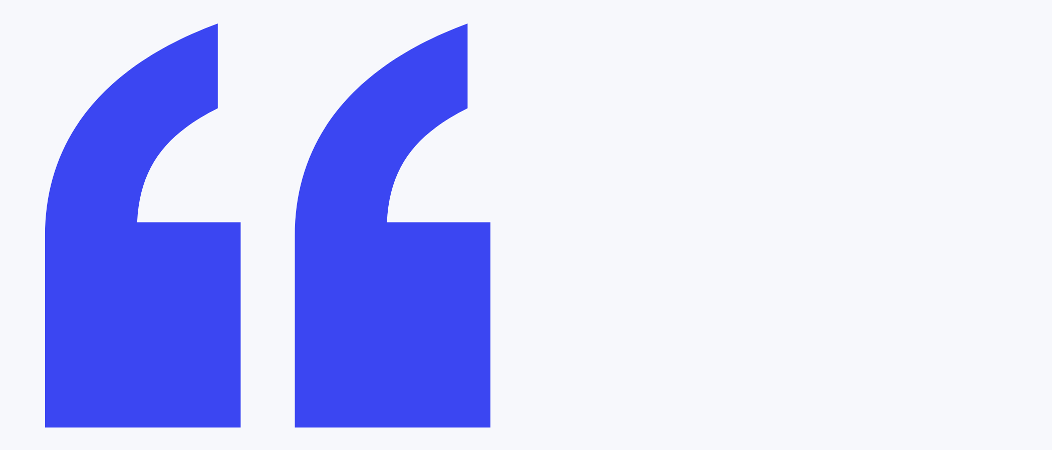 Abstract artwork: two large quotation marks.
