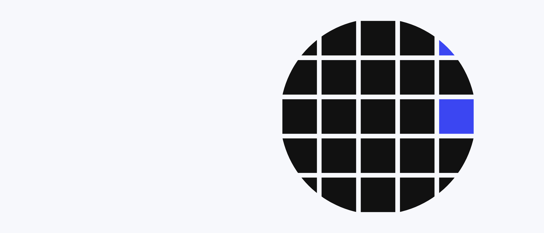 Abstract artwork: a circle made of square tiles.