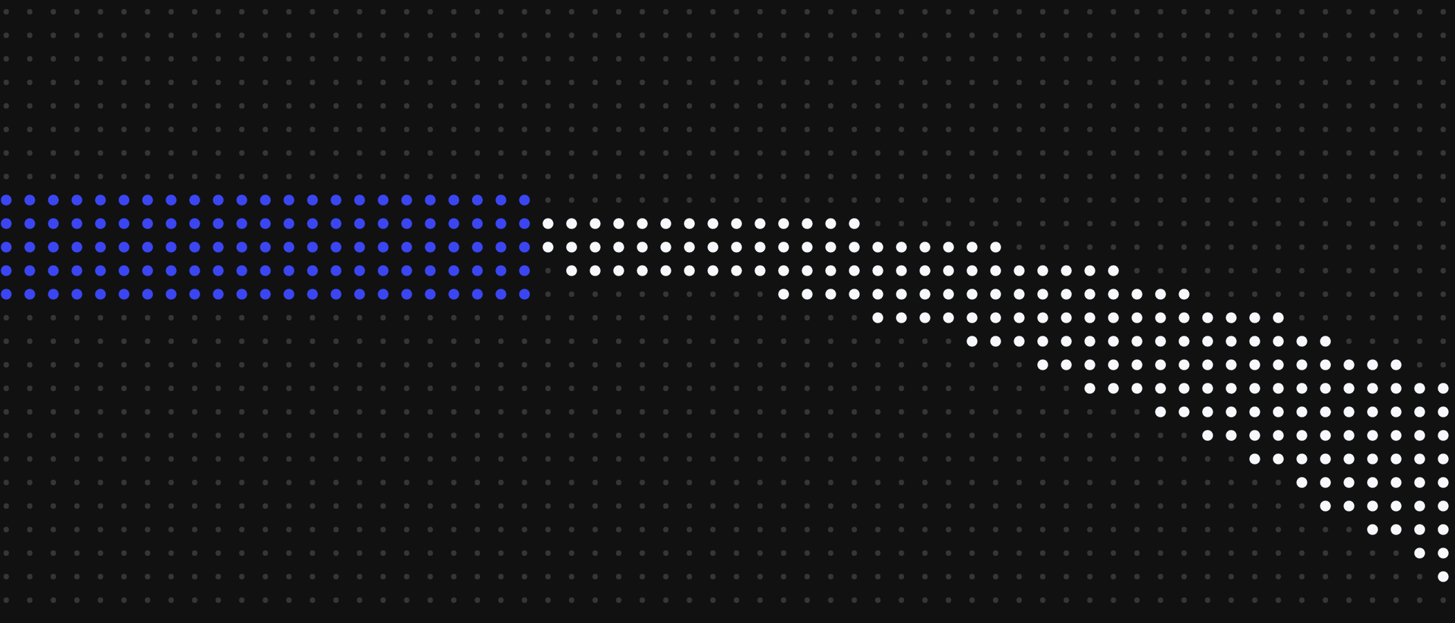 Abstract artwork: streams of dots joining into one blue stream.