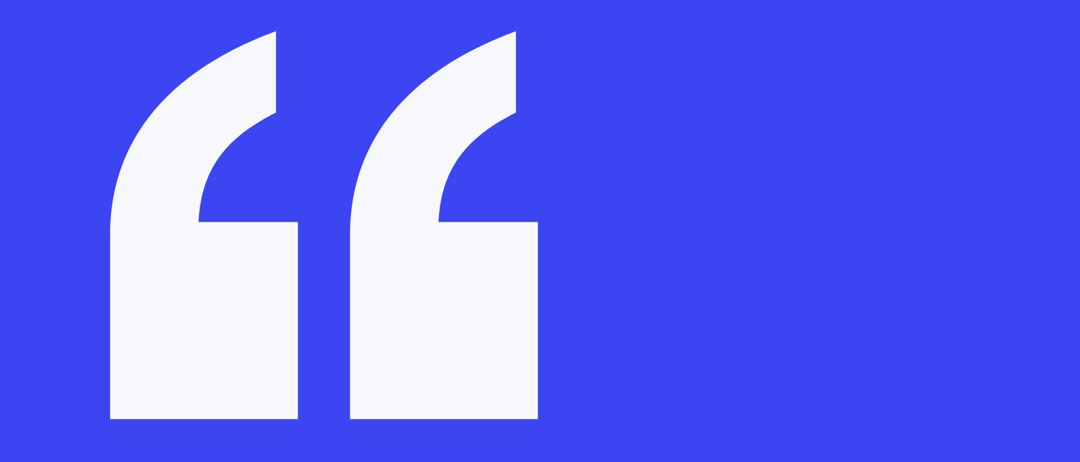 Abstract artwork: two large quotation marks.