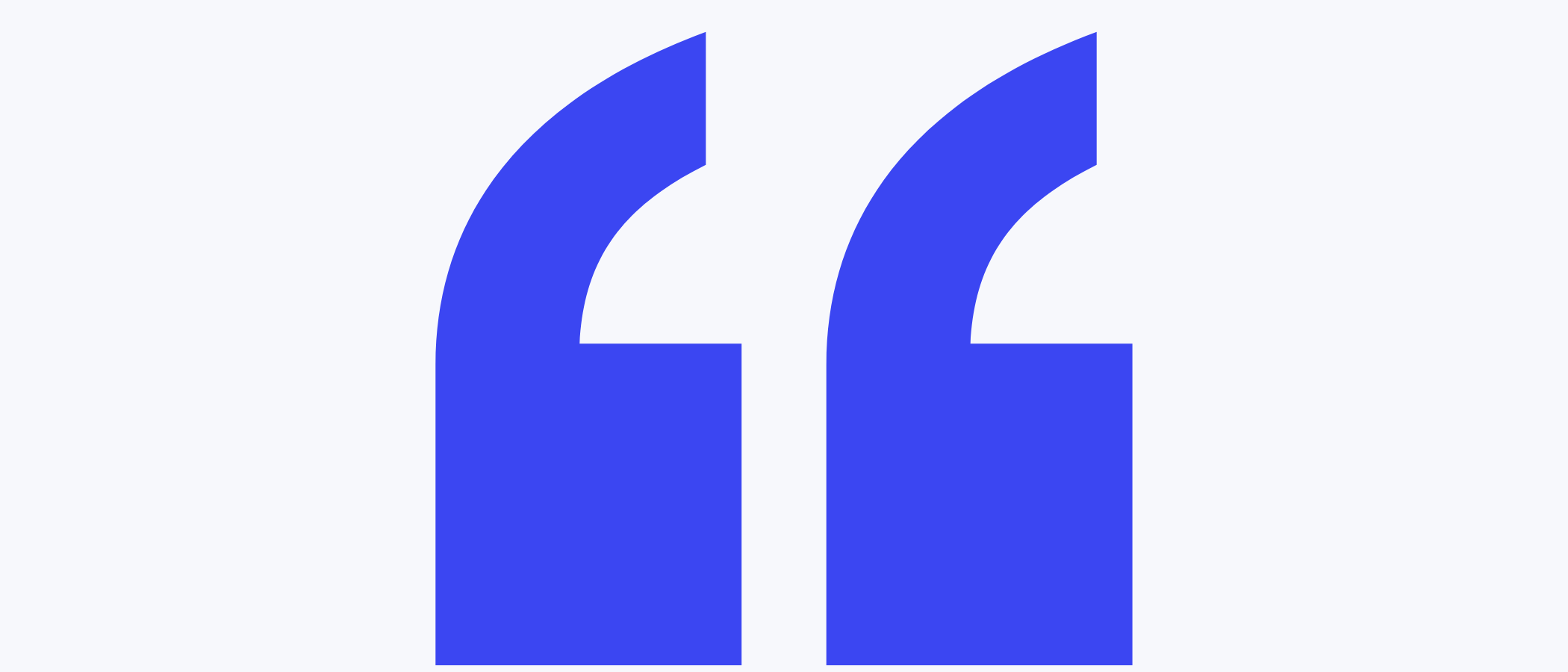 Abstract artwork: two large quotation marks.