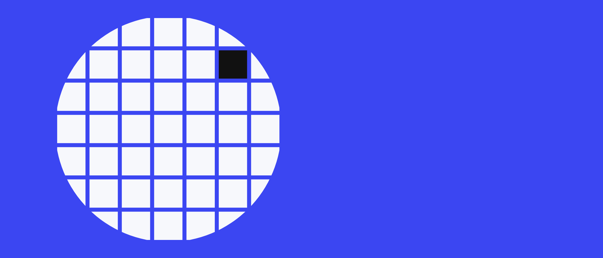 Abstract artwork: a circle made of square tiles.