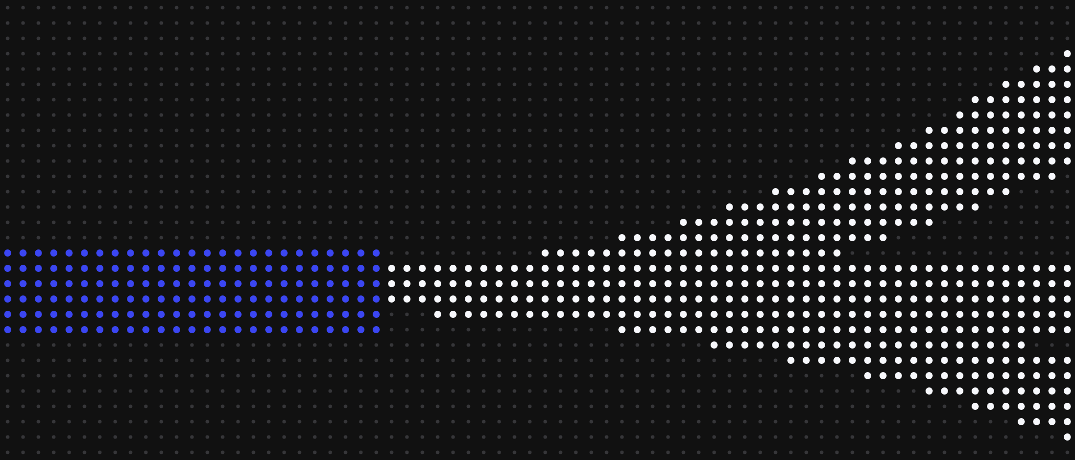 Abstract artwork: streams of dots joining into one blue stream.