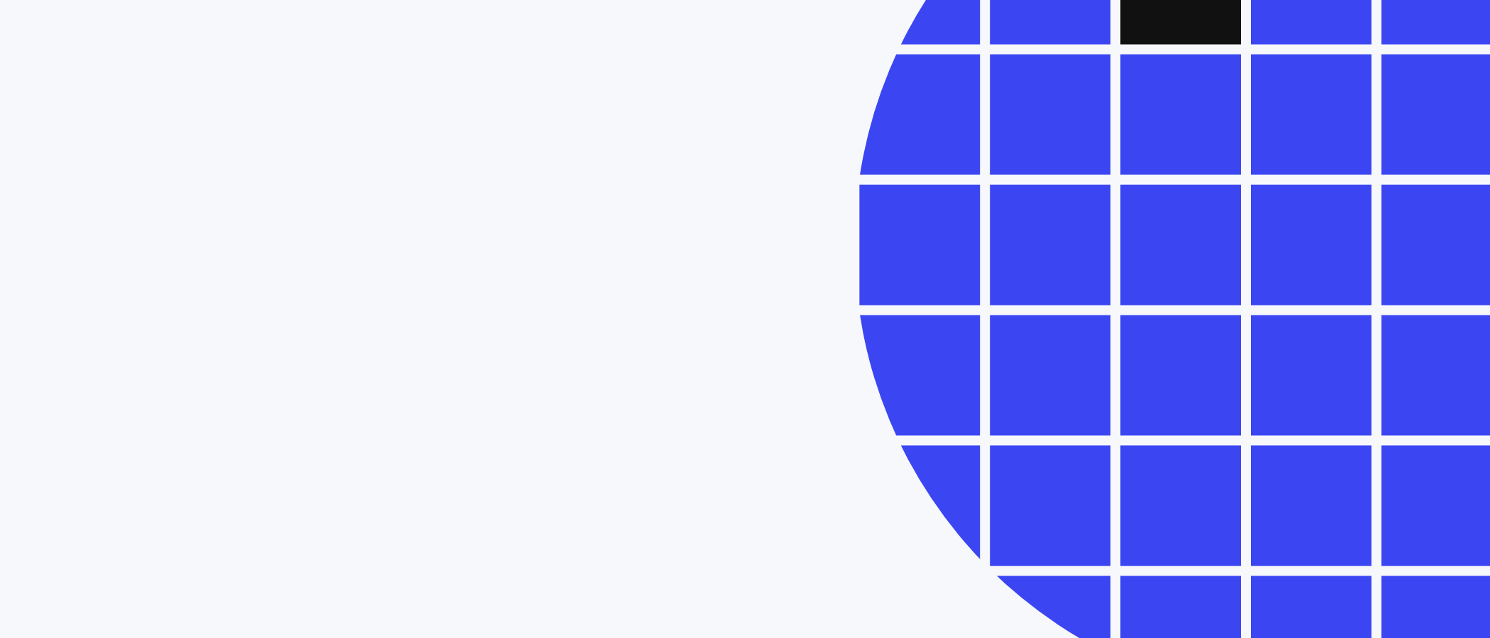 Abstract artwork: a circle made of square tiles.