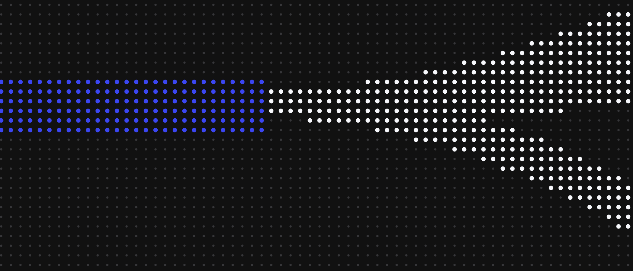Abstract artwork: streams of dots joining into one blue stream.