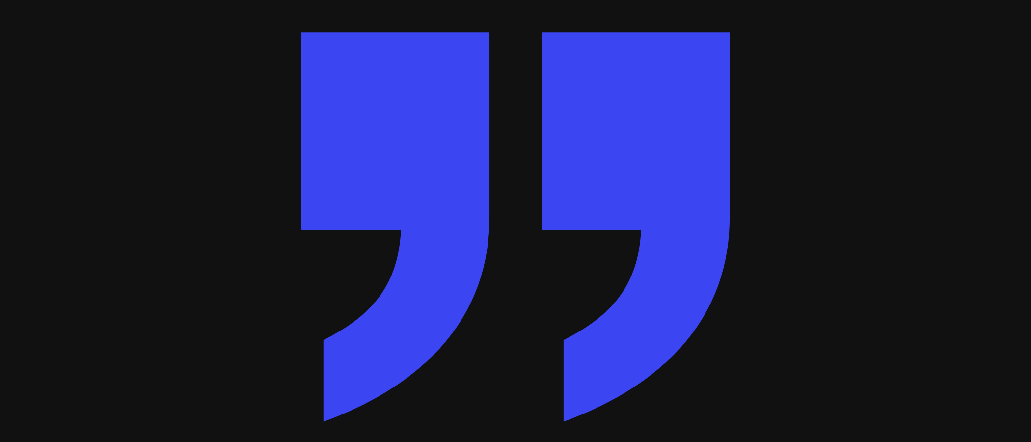Abstract artwork: two large quotation marks.