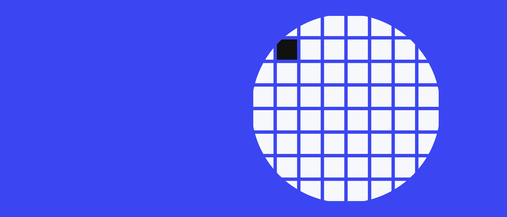 Abstract artwork: a circle made of square tiles.