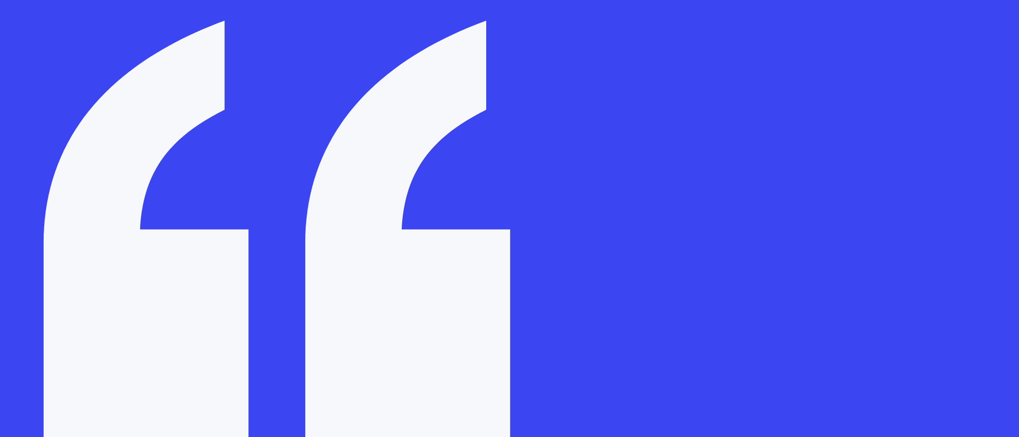 Abstract artwork: two large quotation marks.